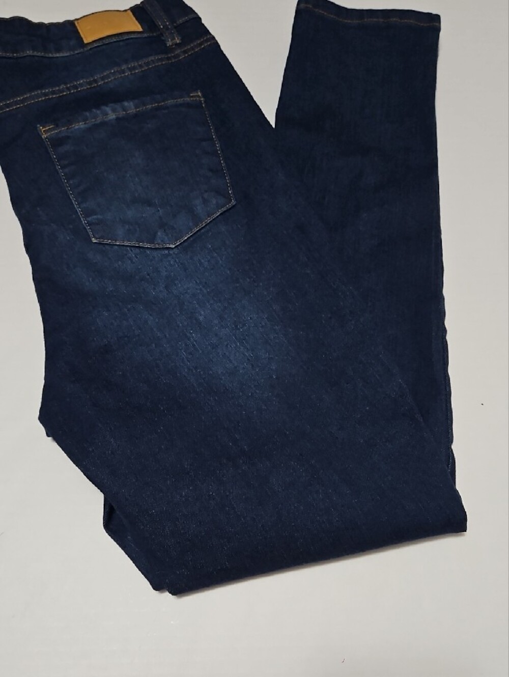 Tahari Jamie Women's Dark Indigo Roll Cuff Skinny Stretch Jeans Size 14W